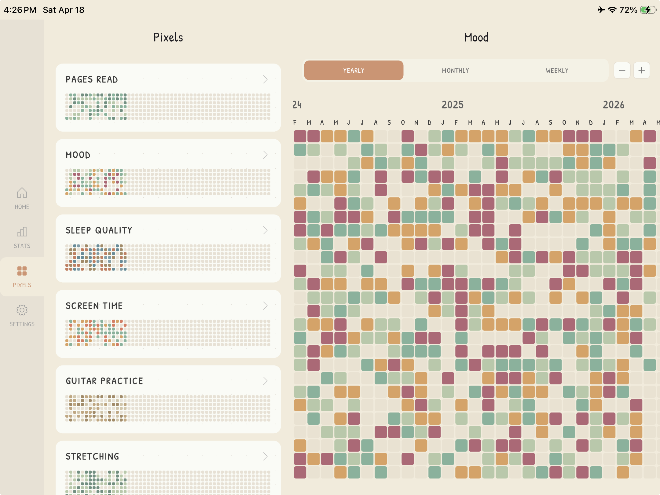 Pixelife tablet yearly landscape